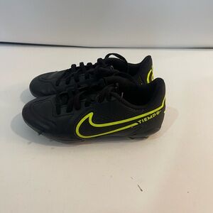 Nike Tiempo Kids Sneakers - Black with Neon Yellow